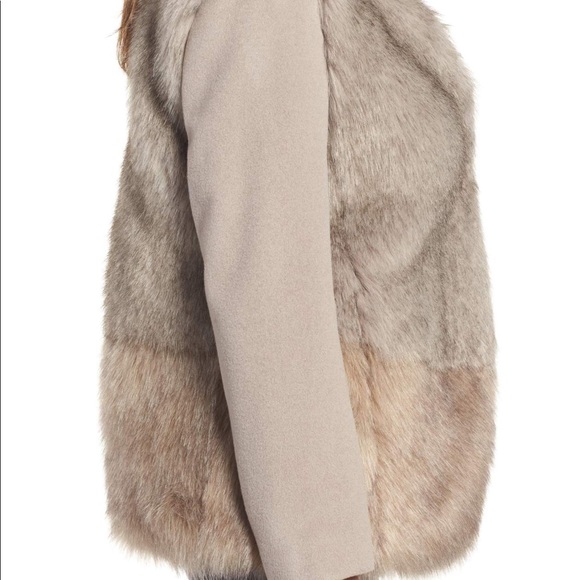 Maddie Wool Blend Sleeve Faux Fur Jacket - Picture 3 of 5